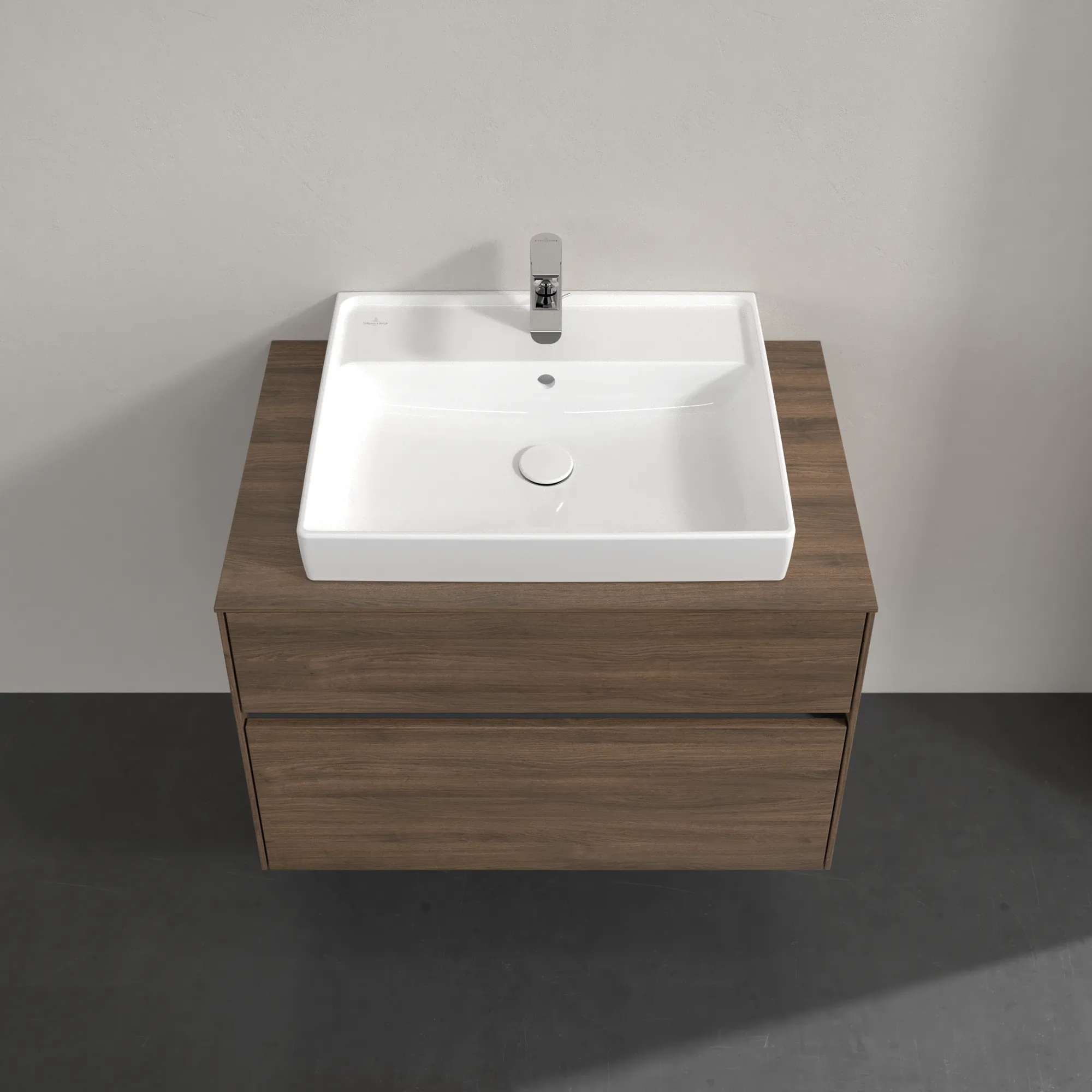 Villeroy & Boch Waschbeckenunterschrank Collaro Arizona Oak, 800x548x500 mm, Eckig mit SoftClosing und integrierten Aluminiumgriffen Villeroy & Boch Waschbeckenunterschrank Collaro Arizona Oak, 800x548x500 mm, Eckig mit SoftClosing und integrierten Aluminiumgriffen