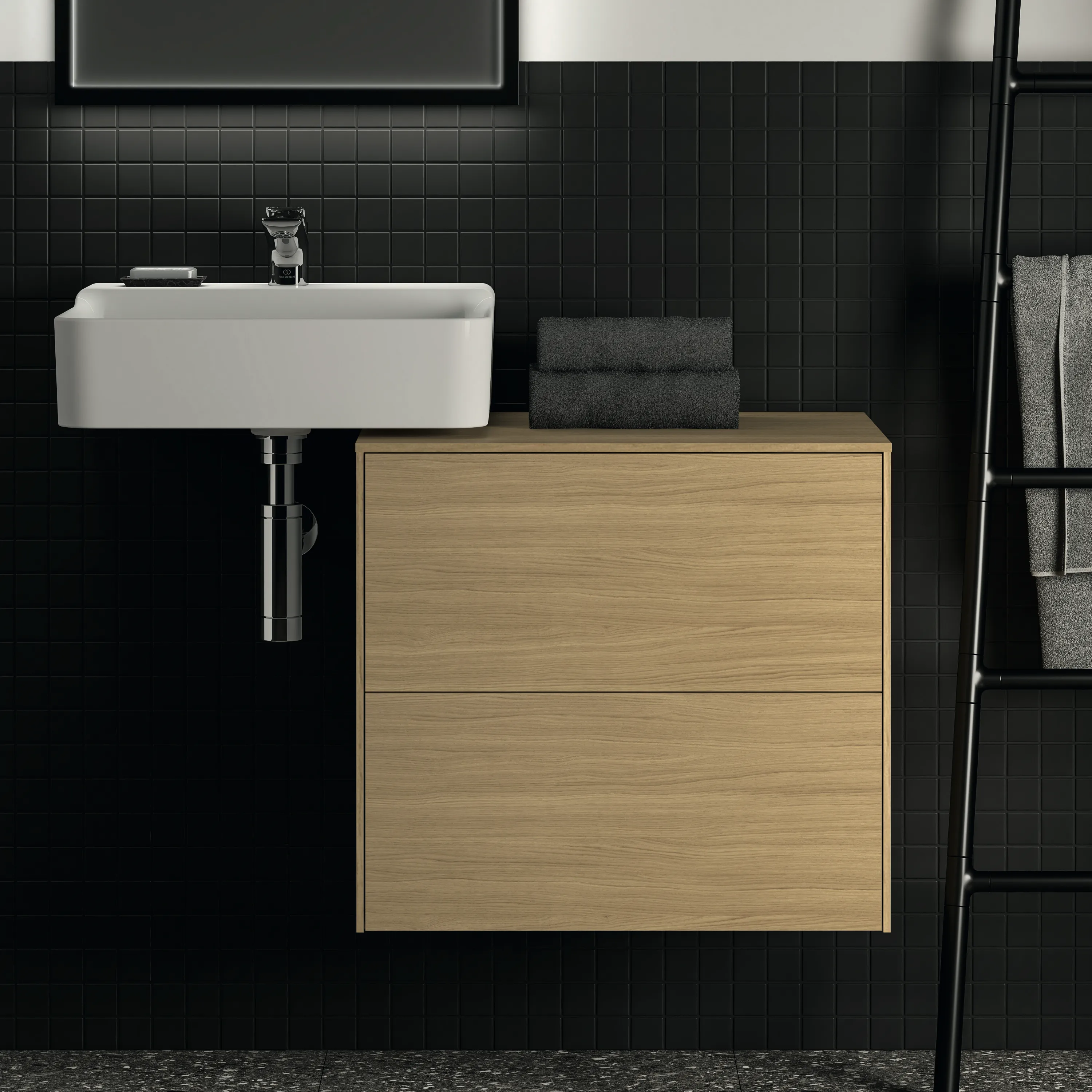 Ideal Standard Waschtischunterschrank „Conca“ 60,2 × 55 × 50,5 cm Eiche hell Furnier Ideal Standard Waschtischunterschrank „Conca“ 60,2 × 55 × 50,5 cm Eiche hell Furnier