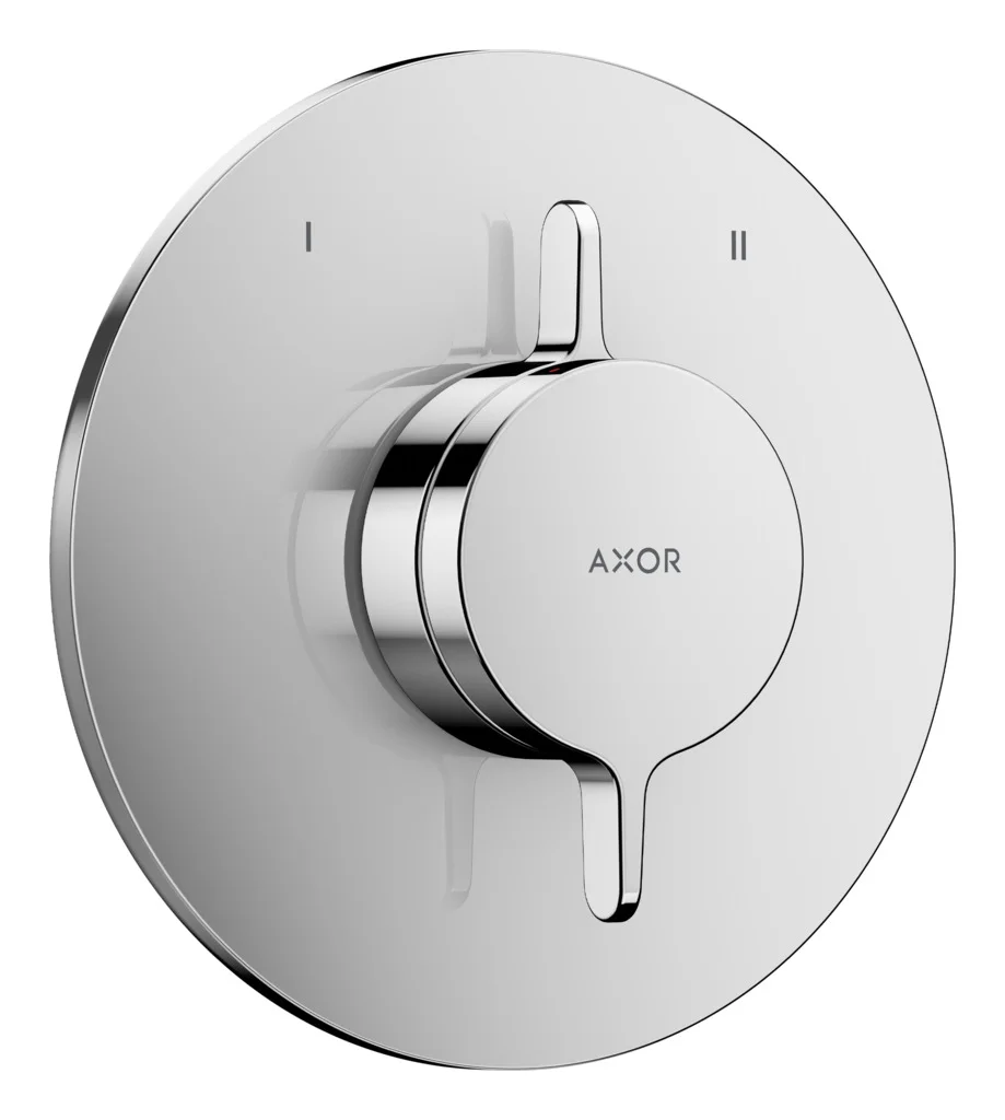 Hansgrohe AXOR One Mischer Unterputz für 2 Verbraucher, Chrom, flache Rosette, einfache Installation, Wannen- oder Brausemischer Hansgrohe AXOR One Mischer Unterputz für 2 Verbraucher, Chrom, flache Rosette, einfache Installation, Wannen- oder Brausemischer