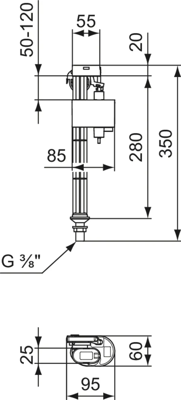 Ideal Standard Füllventil Zulauf unten 3/8 – Serienübergreifend