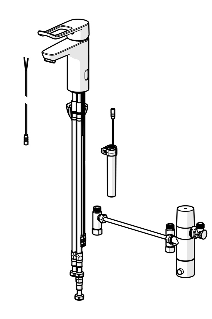 Hansa Waschtischarmatur, elektronisch „Clinica“ Ausladung 115 mm in Chrom Hansa Waschtischarmatur, elektronisch „Clinica“ Ausladung 115 mm in Chrom