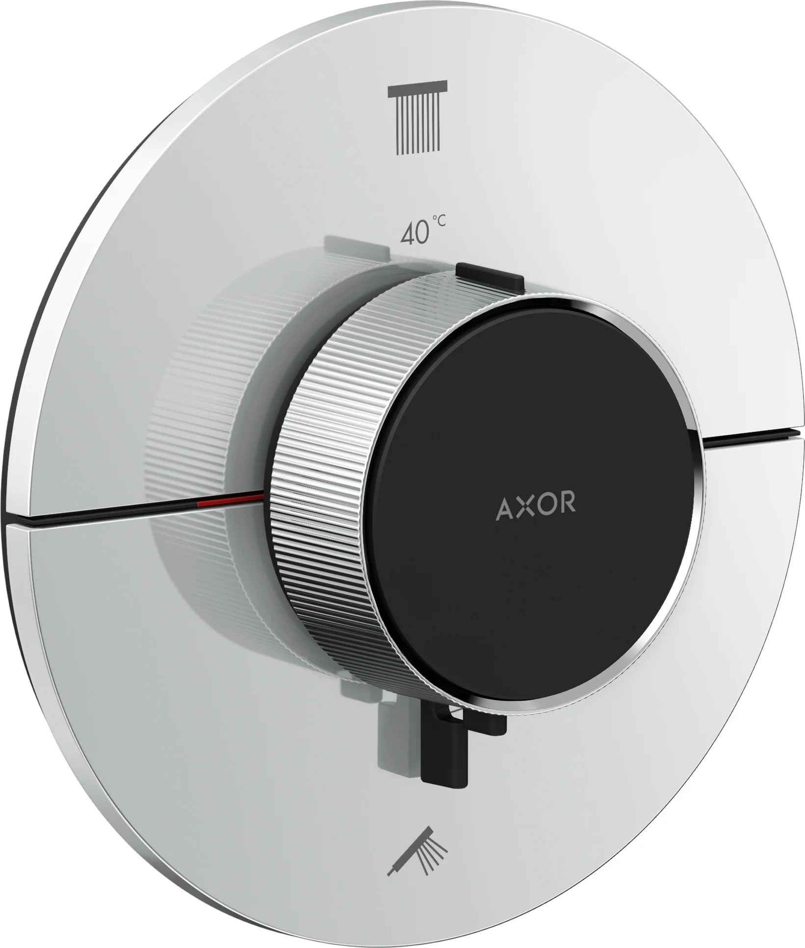 Hansgrohe AXOR ShowerSelect ID Thermostat Unterputz rund, Chrom, 2 Verbraucher, flache Rosette, einfache Installation