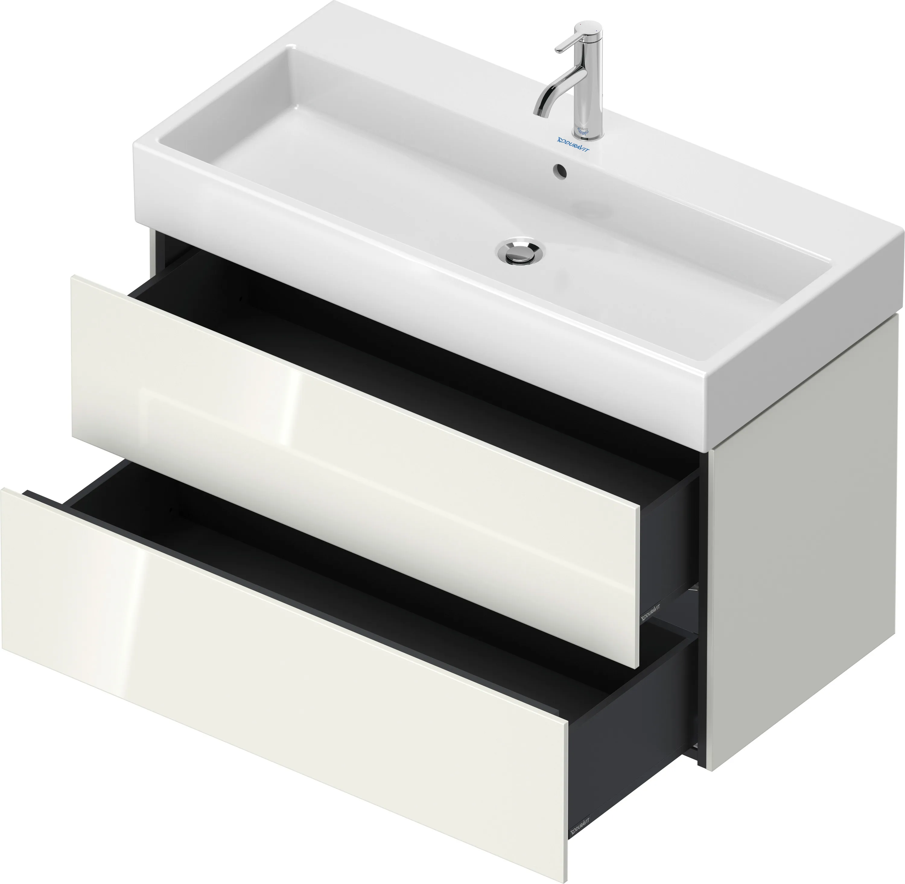 Duravit Waschtischunterschrank wandhängend „L-Cube“ 98,4 × 54,4 × 45,9 cm Weiß Hochglanz Duravit Waschtischunterschrank wandhängend „L-Cube“ 98,4 × 54,4 × 45,9 cm Weiß Hochglanz