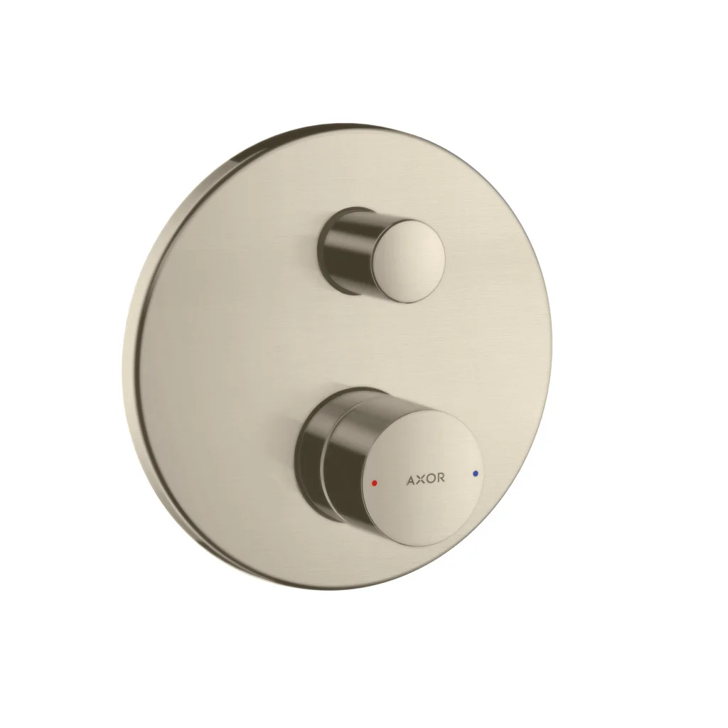 Hansgrohe AXOR Uno Einhebel-Wannenmischer Unterputz, Brushed Nickel, 2 Verbraucher, Keramikmischsystem, einstellbare Temperaturbegrenzung, automatische Rückstellung, Schalldämpfer, für Durchlauferhitzer geeignet