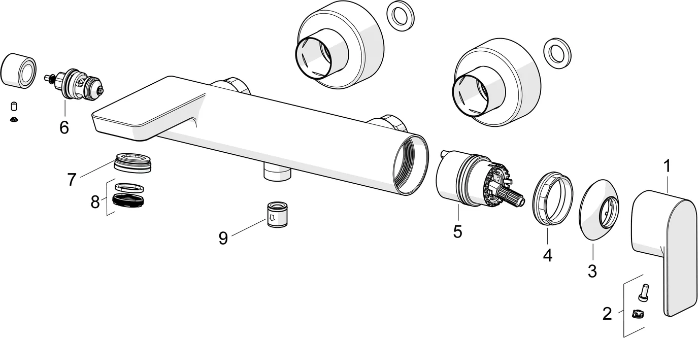HansaSTELA Einhebelmischer Wannenfüll- und Brausebatterie 5774 Chrom