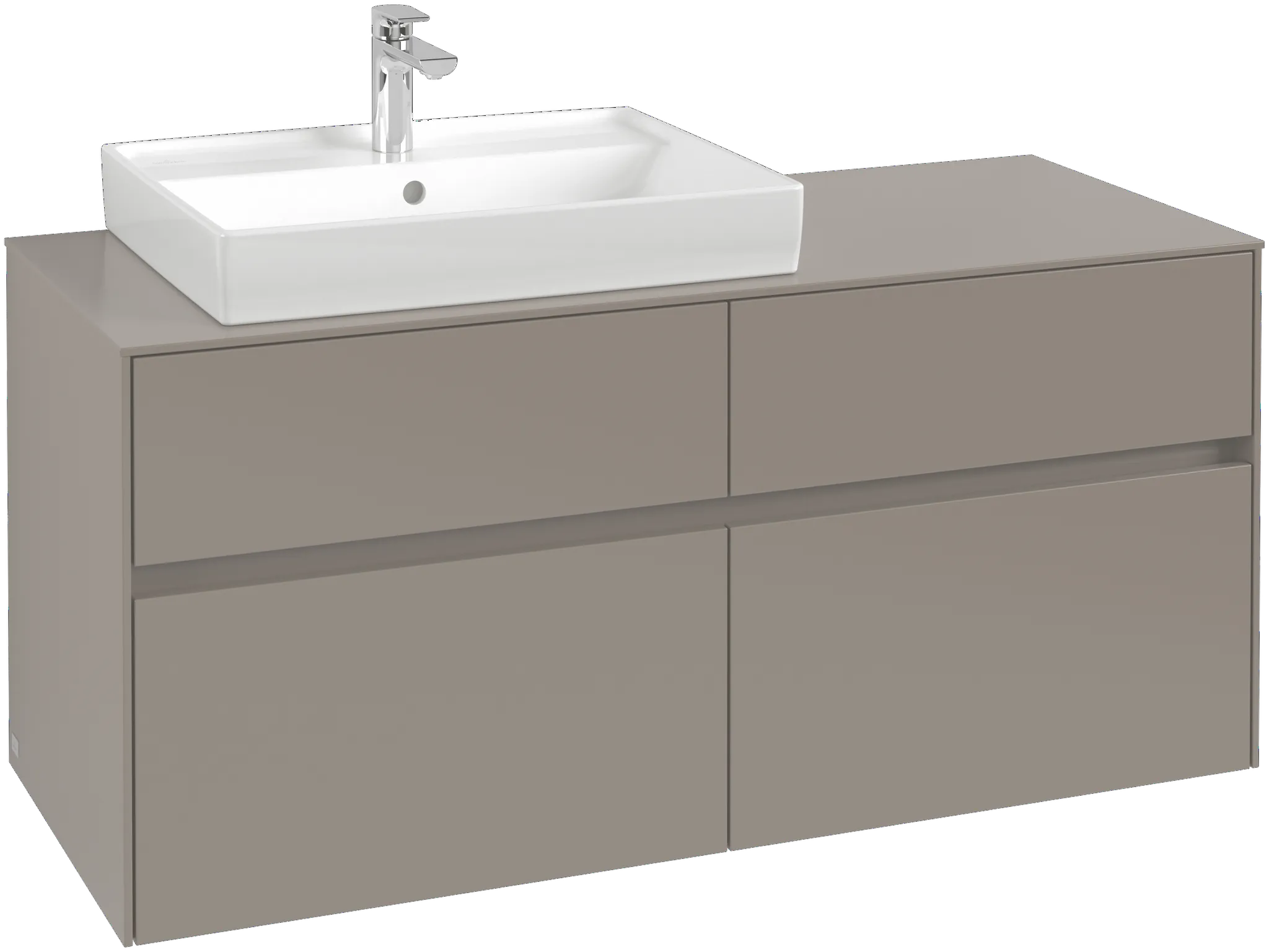 Villeroy & Boch Waschtischunterschrank „Collaro“ 1200 × 548 × 500 mm Nordic Oak, mit Beleuchtung, für Becken links Villeroy & Boch Waschtischunterschrank „Collaro“ 1200 × 548 × 500 mm Nordic Oak, mit Beleuchtung, für Becken links