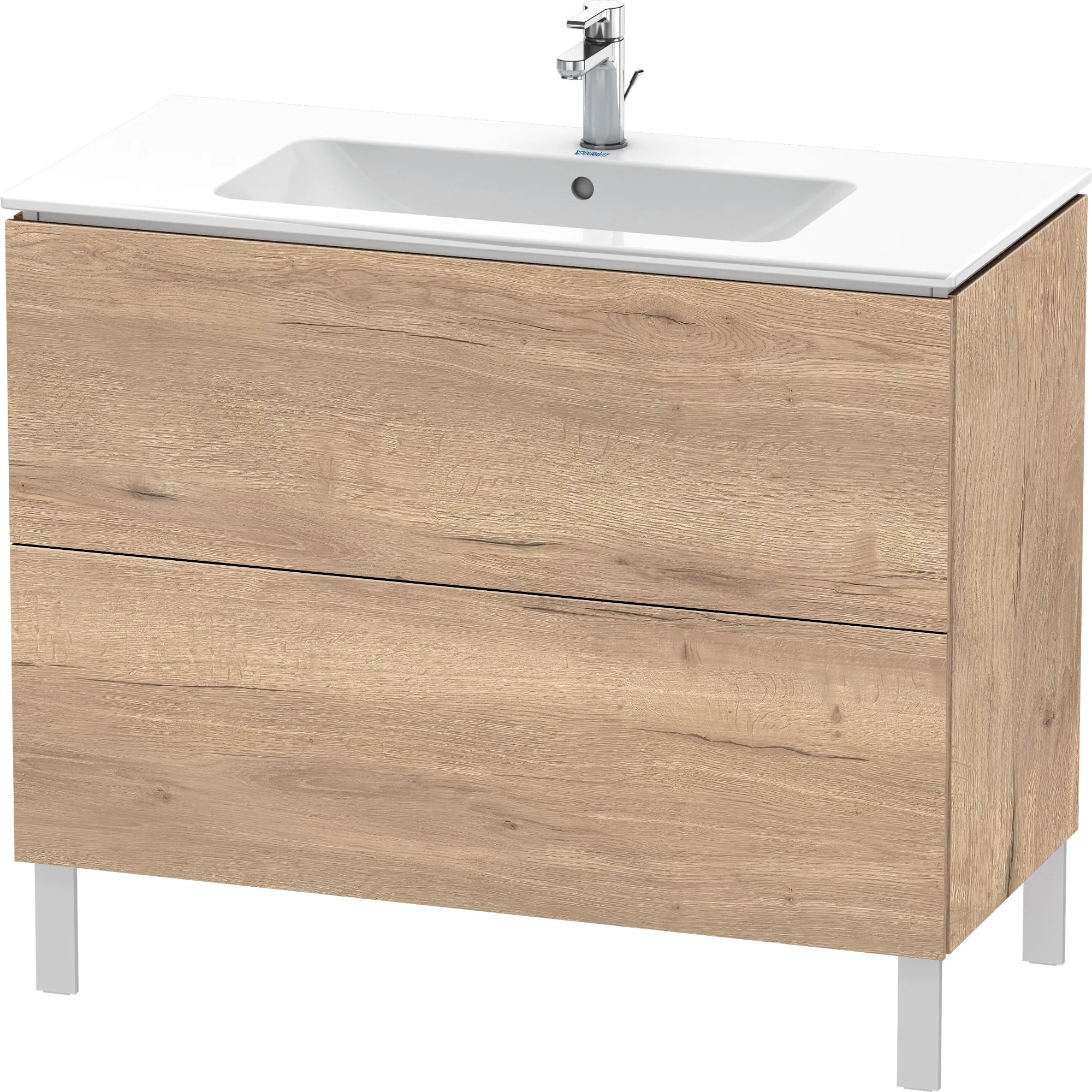 Duravit Waschtischunterschrank bodenstehend „L-Cube“ 102 × 70,4 × 48,1 cm Eiche Marmoriert Duravit Waschtischunterschrank bodenstehend „L-Cube“ 102 × 70,4 × 48,1 cm Eiche Marmoriert