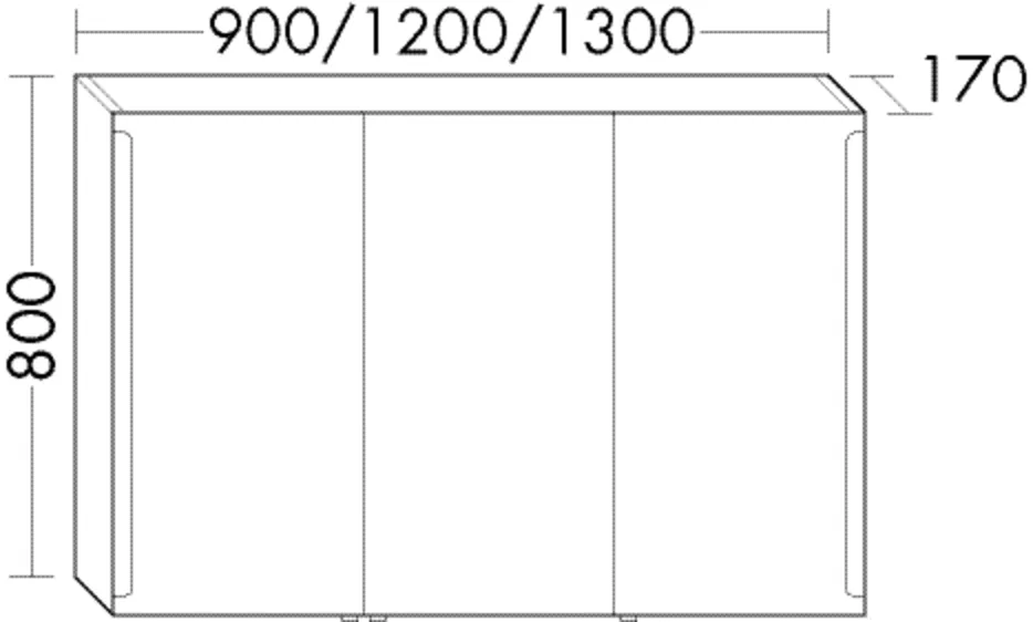 Spiegelschrank Sys30 von burgbad - beidseitig verspiegelt, LED-Beleuchtung, 170x600x800 mm Spiegelschrank Sys30 von burgbad - beidseitig verspiegelt, LED-Beleuchtung, 170x600x800 mm