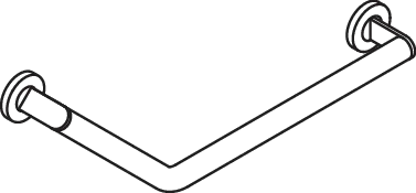 Winkelgriff des Systems 900, Edelstahl, PVD, Achsmaße 620 mm und 283 mm, Winkel 135°, D: 32 mm, Ausführung rechts, in Farbe CK (messing glänzend) Winkelgriff des Systems 900, Edelstahl, PVD, Achsmaße 620 mm und 283 mm, Winkel 135°, D: 32 mm, Ausführung rechts, in Farbe CK (messing glänzend)