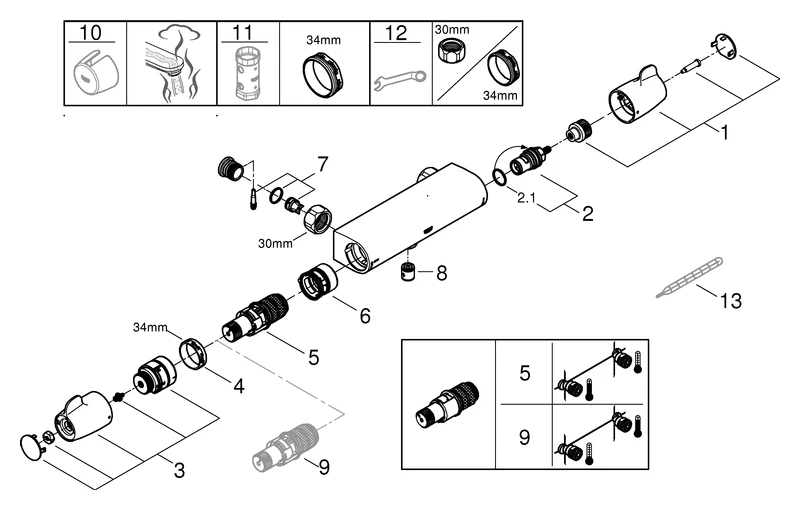 Grohe Grohtherm Special Thermostat-Brausebatterie, ½ Wandmontage chrom Grohe Grohtherm Special Thermostat-Brausebatterie, ½ Wandmontage chrom