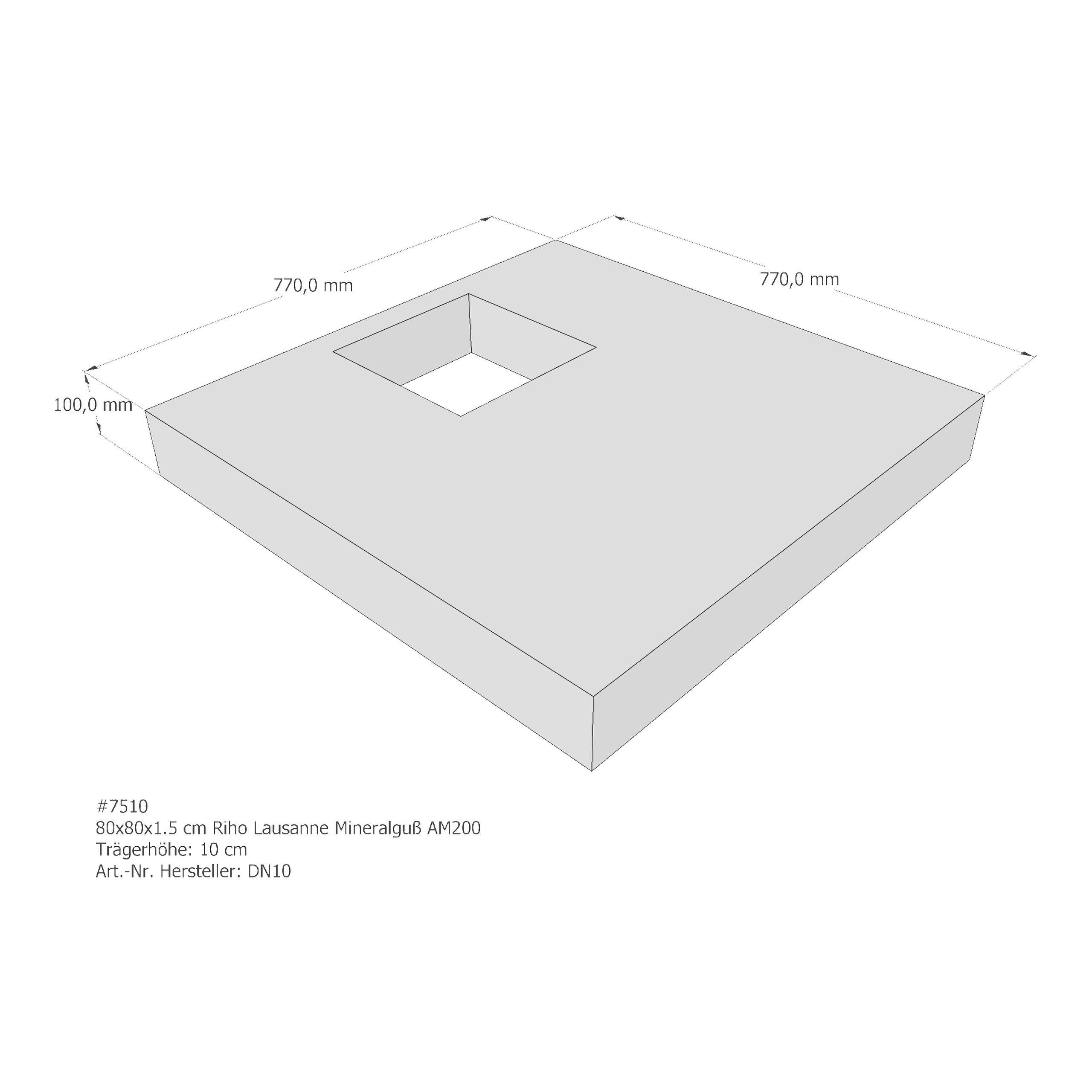 Duschwannenträger für Riho Velvet Sole/Lausanne MG 80 × 80 × 1,5 cm Duschwannenträger für Riho Velvet Sole/Lausanne MG 80 × 80 × 1,5 cm