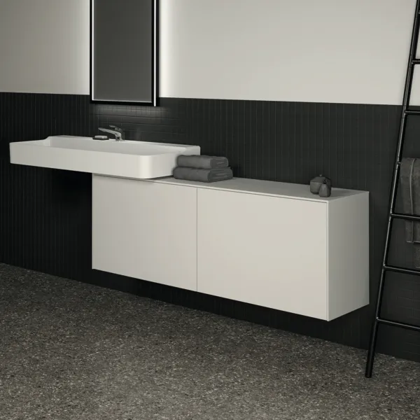 Ideal Standard Waschtischunterschrank „Conca“ 158,7 × 55 × 37,3 cm Weiß matt lackiert
