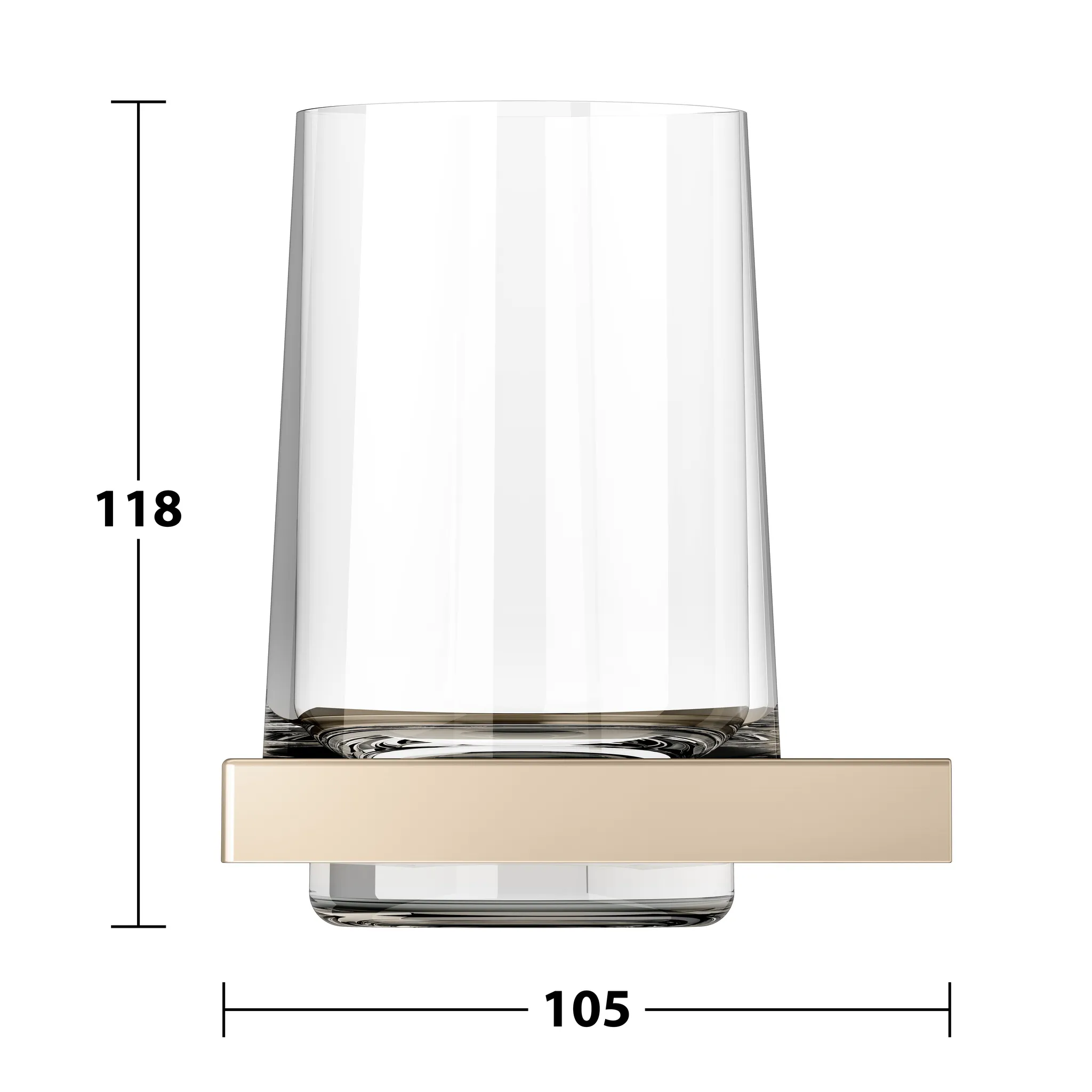 KEUCO EDITION 11 Glashalter mit Echtkristall-Glas Bronze gebürstet