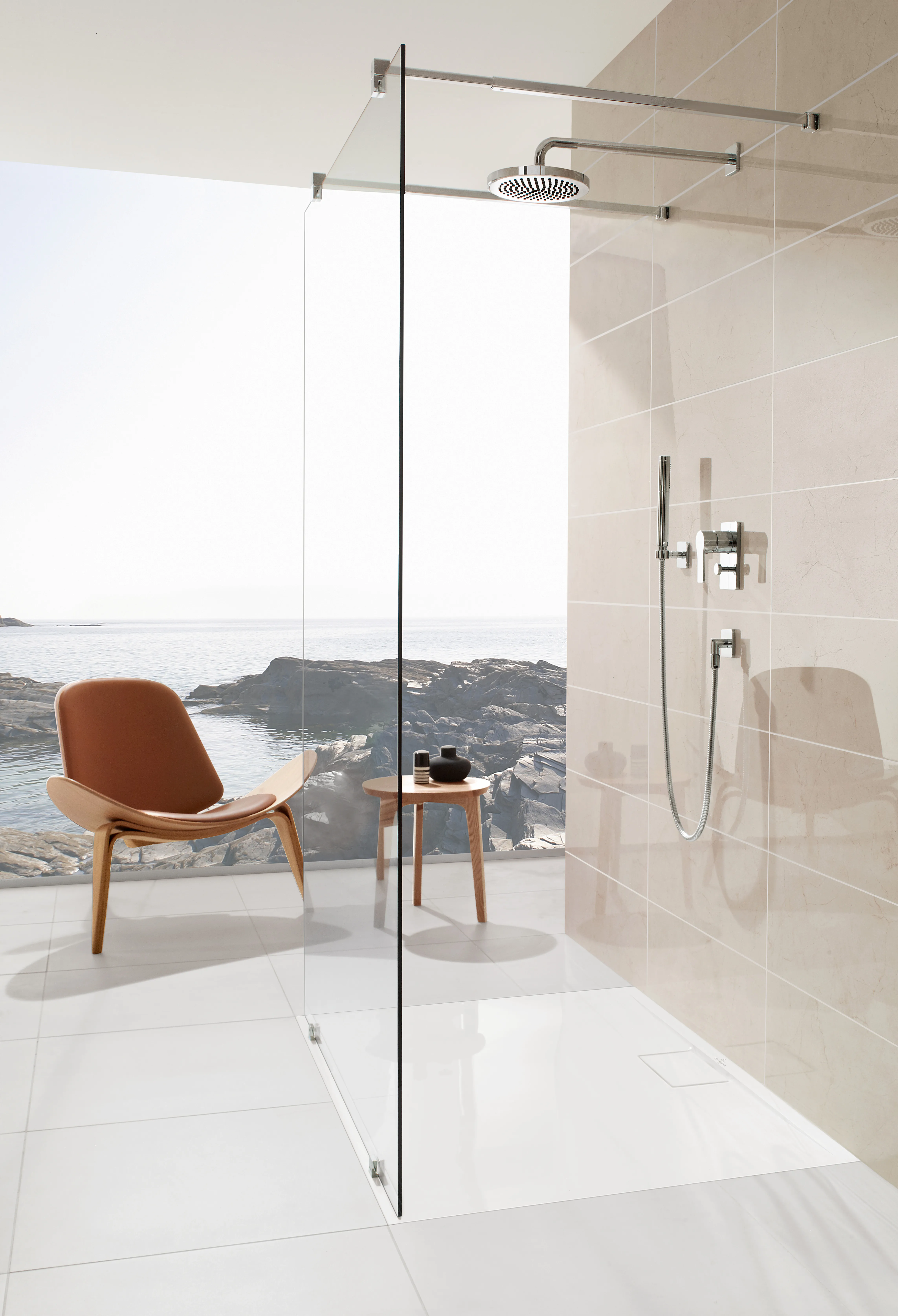 Villeroy & Boch rechteck Duschwanne „Architectura MetalRim“ 120 × 75 cm ohne Oberflächenbeschichtung, in Weiß Alpin