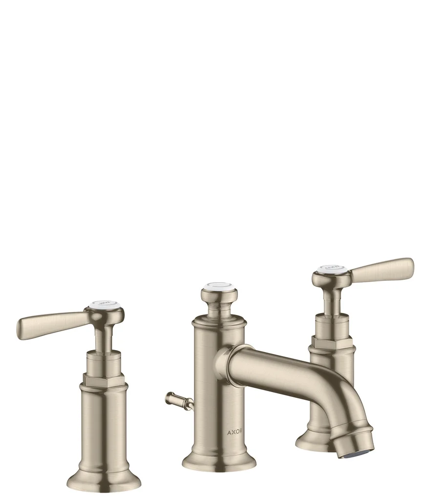 Hansgrohe AXOR Montreux 3-Loch Waschtischarmatur mit Hebelgriff in Chrom, Ausladung 143 mm, Auslaufhöhe 30 mm