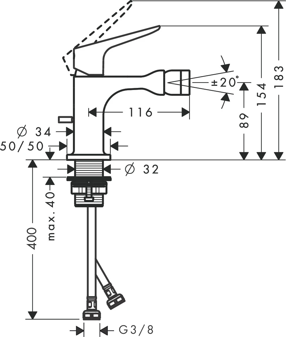 Bidetmischer Axor Citterio M chrom