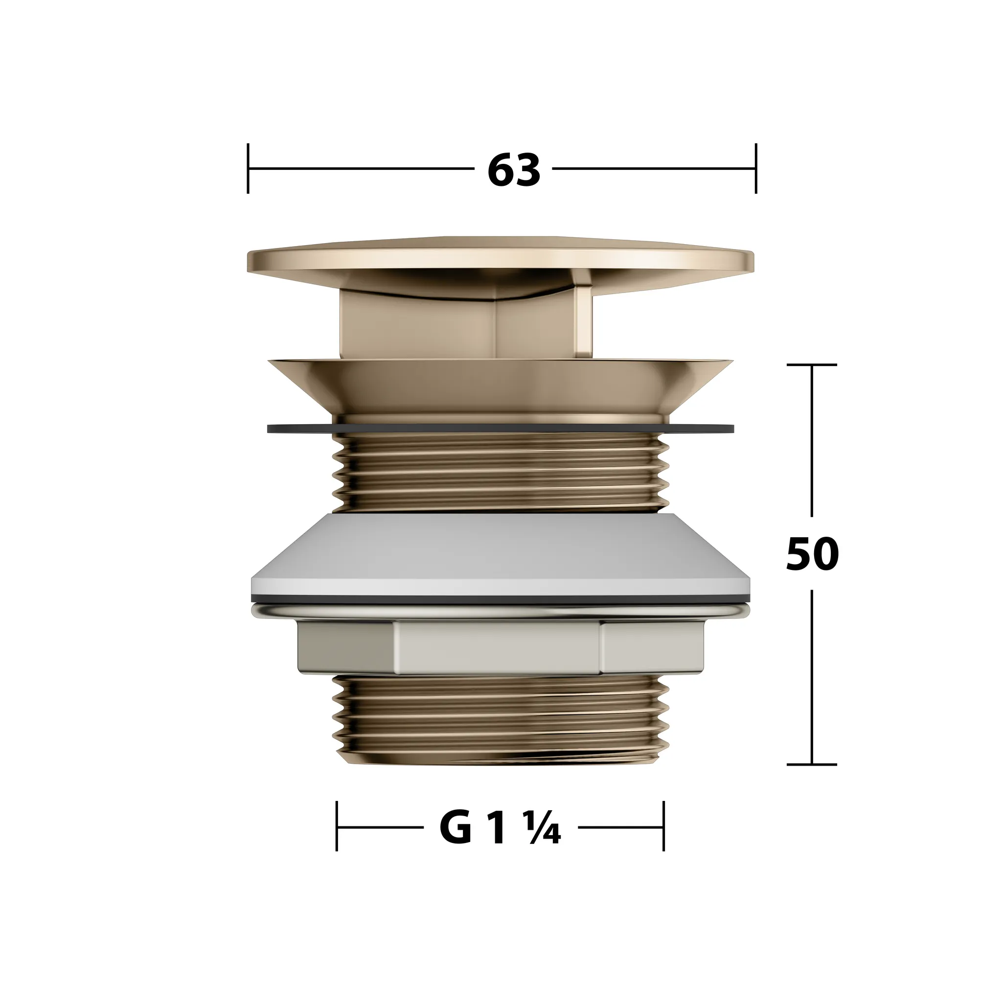 Armaturenzubehör 59904030000 Schaftventil G 1 1/4 mit Haube Bronze gebürstet