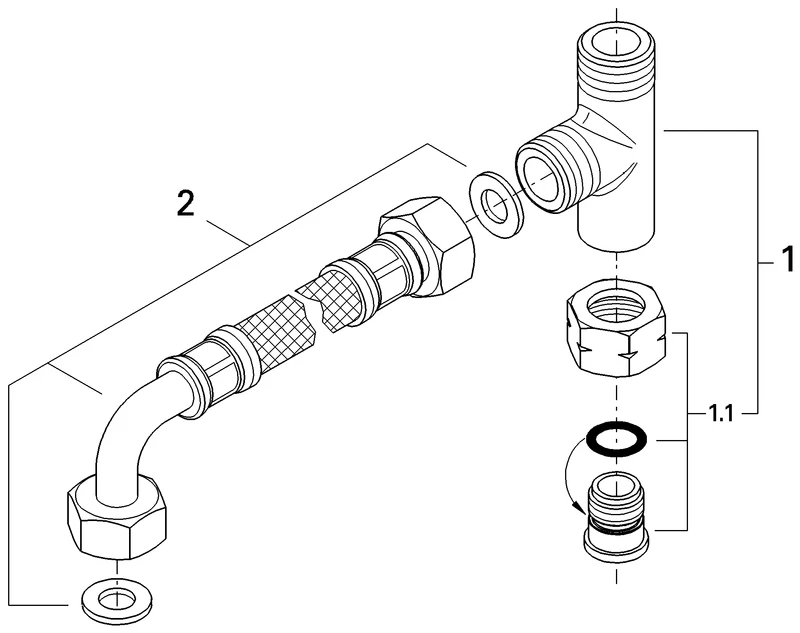 Anschluss-Set 47533, für Grohtherm Micro, chrom