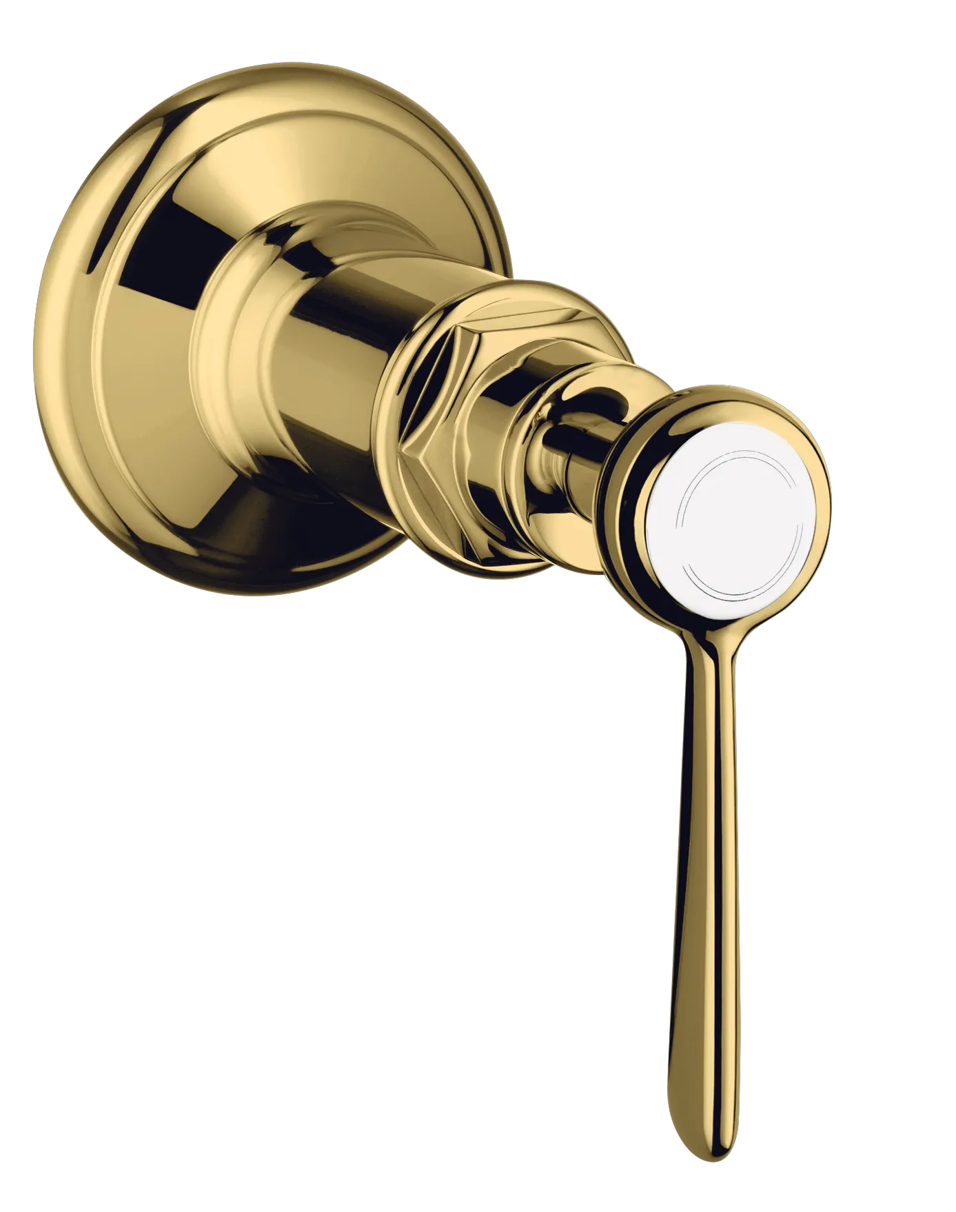 Hansgrohe AXOR Montreux Absperrventil Unterputz mit Hebelgriff, Polished Gold Optic, DN15/DN20