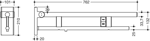 HEWI Toilettenstütze „System 900“, Befestigung verdeckt HEWI Toilettenstütze „System 900“, Befestigung verdeckt