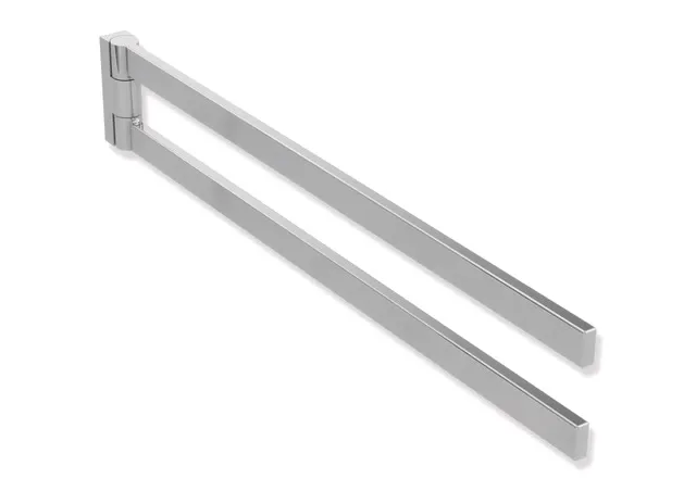 HEWI System 900Q Hand-, Badetuchhalter, Edelstahl, verchromt, zweiarmig, Länge 446 mm
