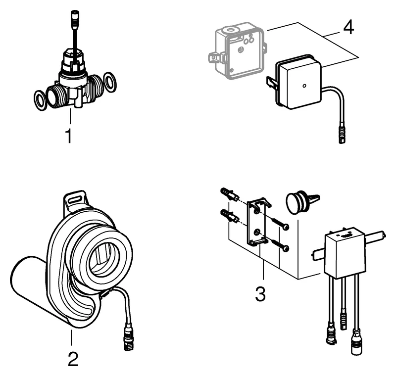 Temperatursensor für Urinal 39368, mit Trafo 100-240 V AC, 50-60 Hz, 6,75 V DC