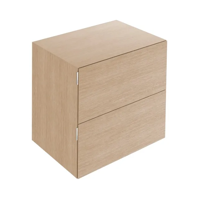 KEUCO Sideboard mit Auszügen „Edition 11 Art“ Eiche hell (Furnier), Eiche hell (Furnier), mit Beleuchtung 80 × 70 × 49 cm