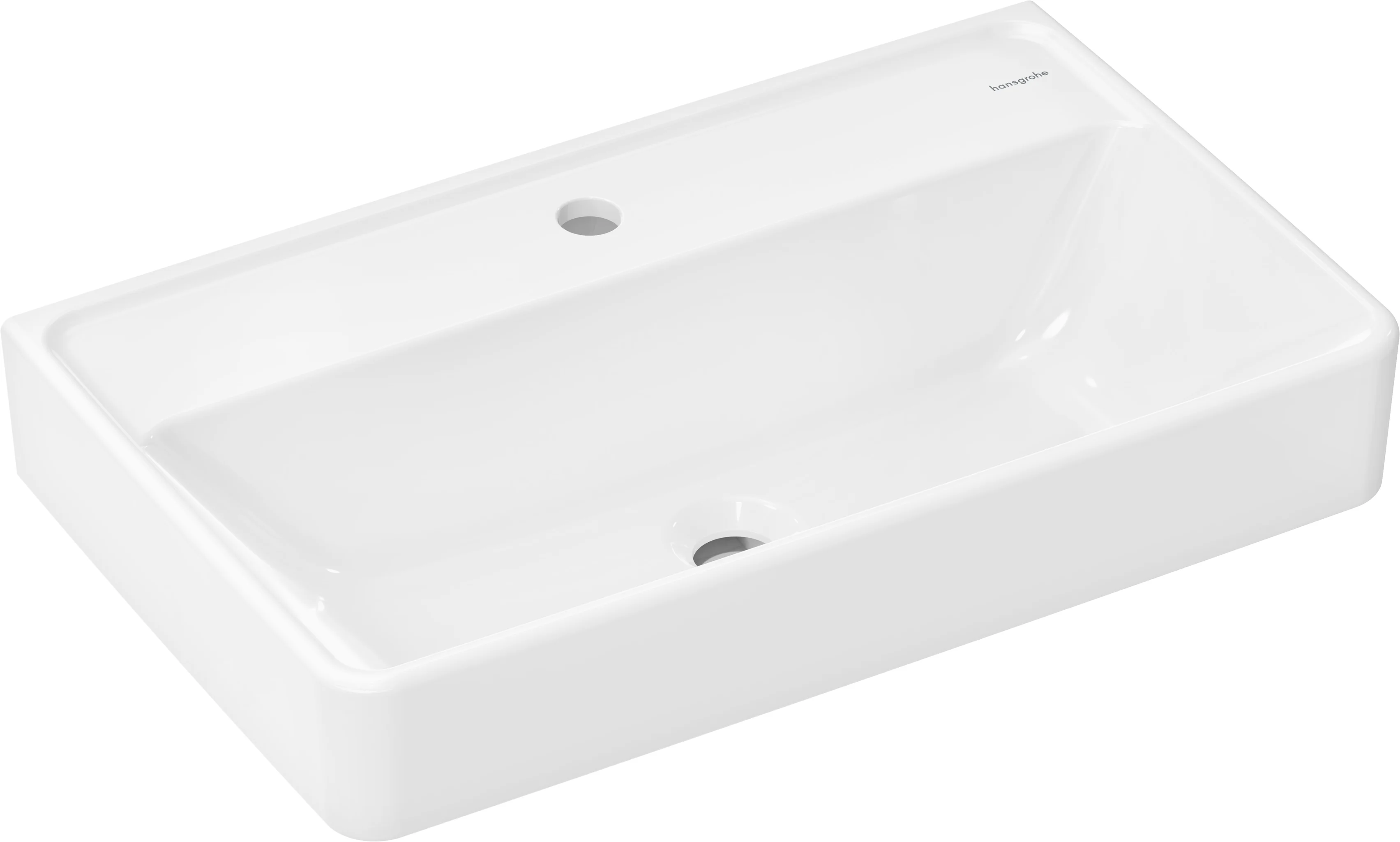 Hansgrohe Waschtisch Compact Xanuia Q, weiß, 650x390 mm, wandhängend, glänzend, mit Hahnloch, ohne Überlauf Hansgrohe Waschtisch Compact Xanuia Q, weiß, 650x390 mm, wandhängend, glänzend, mit Hahnloch, ohne Überlauf