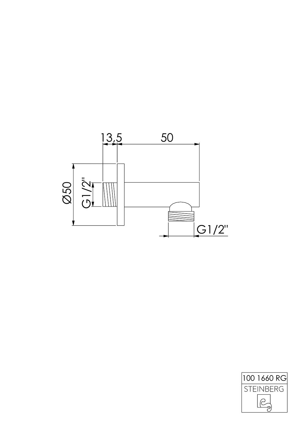 Universal Brauseanschlussbogen ½″ Universal Brauseanschlussbogen ½″