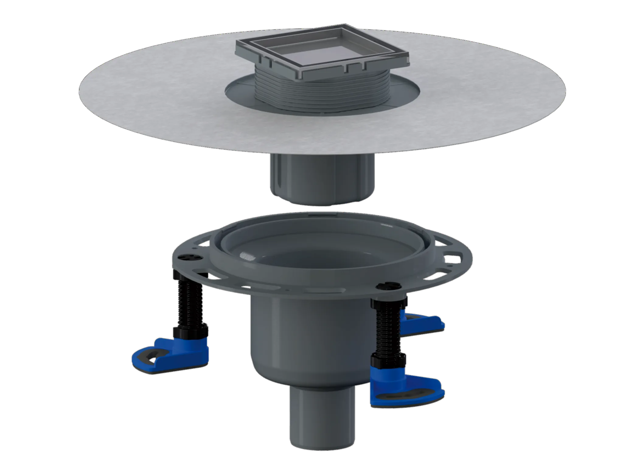 Bodenablauf DallDrain Individ. senkr., DN50/DN100, 100x100mm Bodenablauf DallDrain Individ. senkr., DN50/DN100, 100x100mm