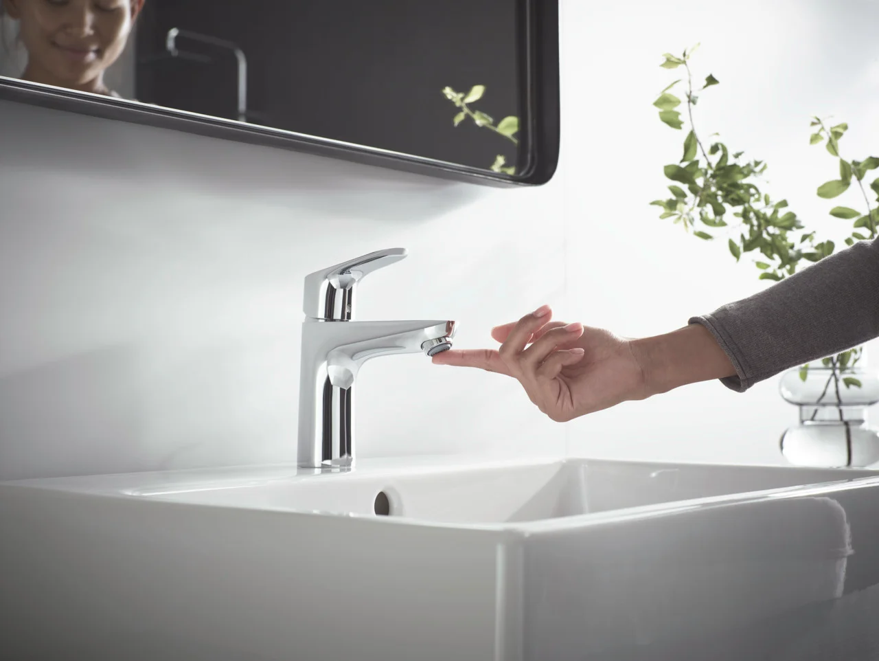 Hansgrohe Waschtischmischer Focus CoolStart, Chrom, Ausladung 119 mm, Auslaufhöhe 94 mm, Hebelgriff, Normalstrahl, max. Durchflussmenge 5 l/min