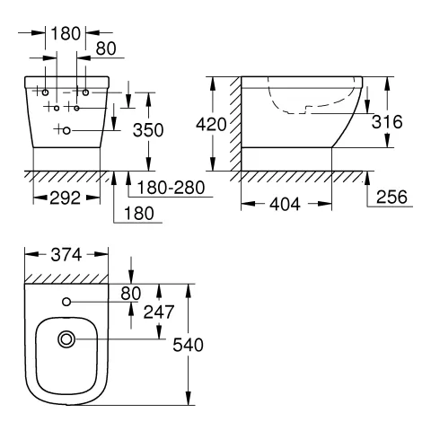 Wandbidet Euro Keramik 39208, 1 Hahnloch, mit Überlauf, aus Sanitärkeramik, alpinweiß, 39208000 Sonderangebot Wandbidet Euro Keramik 39208, 1 Hahnloch, mit Überlauf, aus Sanitärkeramik, alpinweiß, 39208000 Sonderangebot