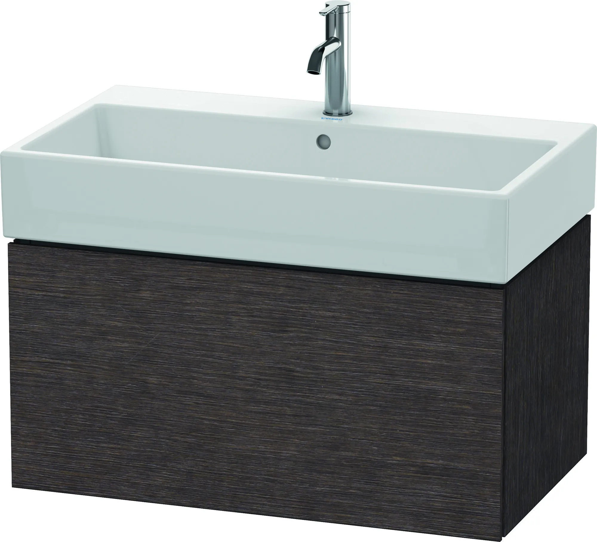 Duravit Waschtischunterschrank wandhängend „L-Cube“ 78,4 × 39,4 × 45,9 cm Eiche Dunkel gebürstet