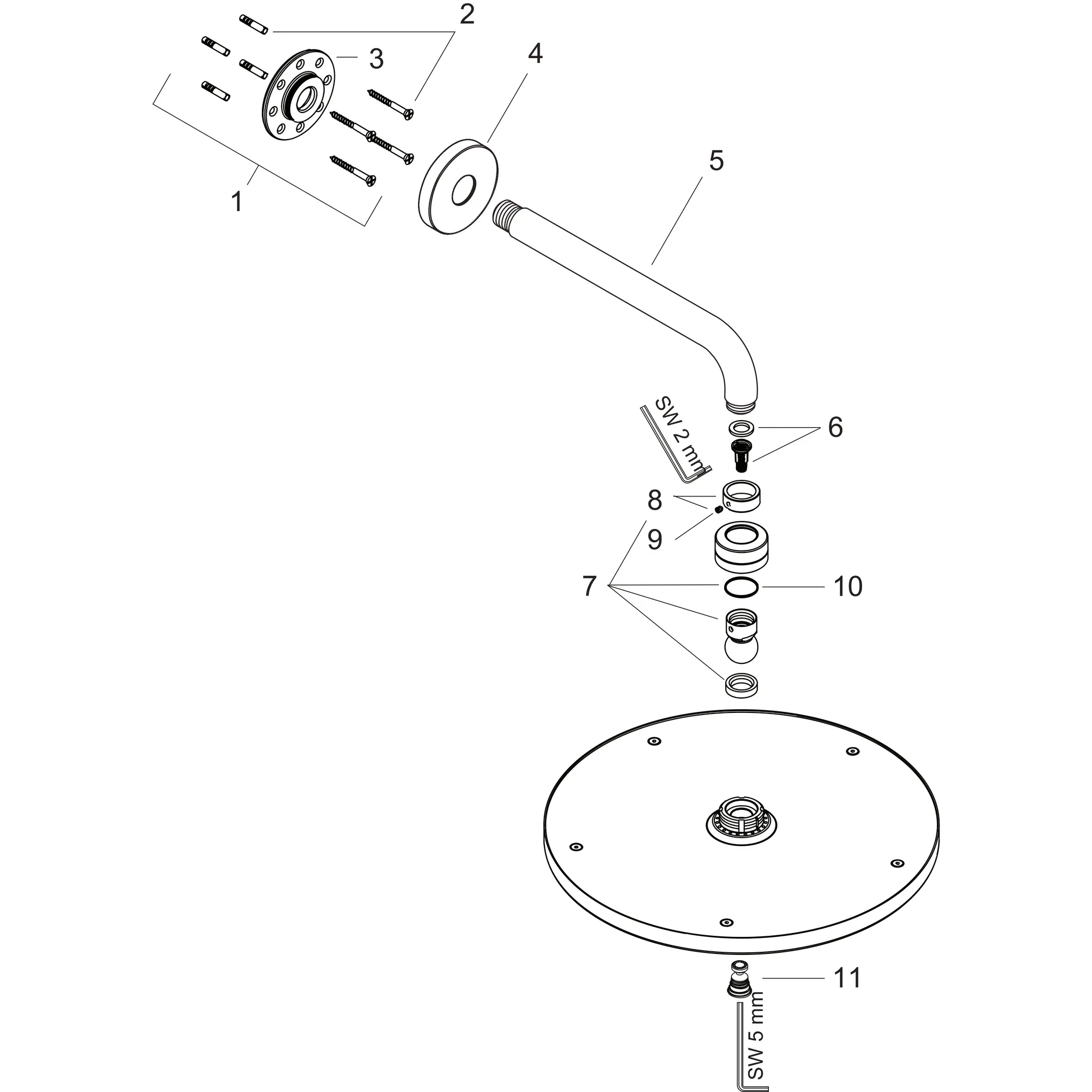 Hansgrohe Raindance S Kopfbrause 300 1jet mit Brausearm 46 cm, Chrom Hansgrohe Raindance S Kopfbrause 300 1jet mit Brausearm 46 cm, Chrom