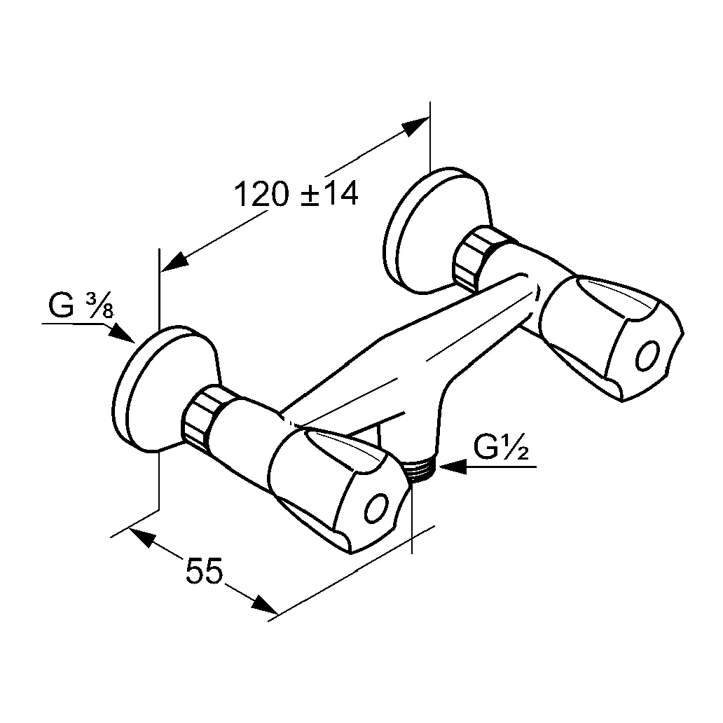 STANDARD Brausearmatur DN15 Terralux chrom