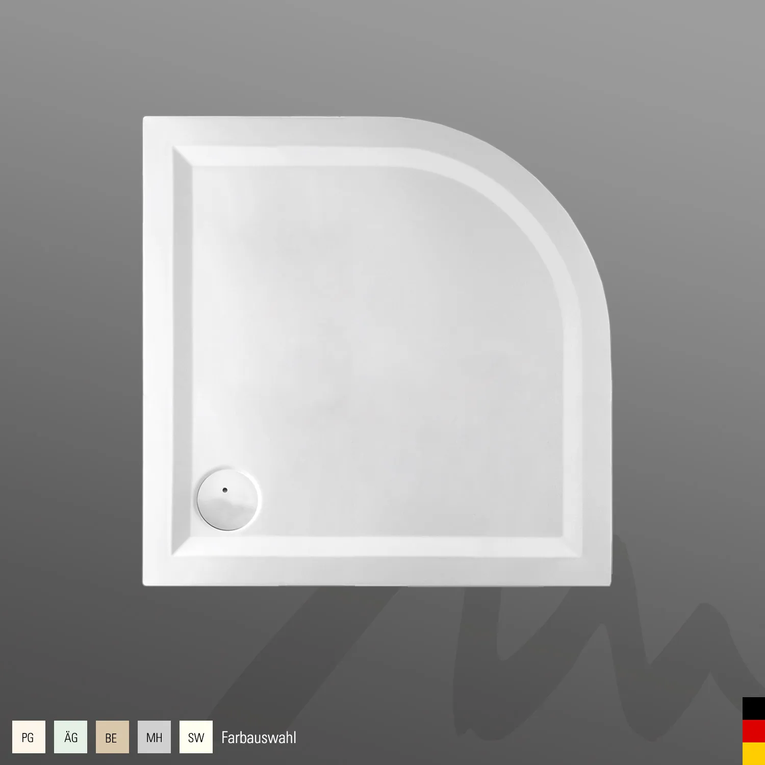 Mauersberger aphylla Acryl-Duschwanne Viertelkreisform 100 SF R:55 Mauersberger aphylla Acryl-Duschwanne Viertelkreisform 100 SF R:55