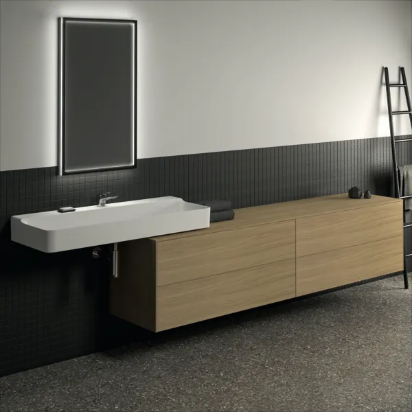 Ideal Standard Waschtischunterschrank „Conca“ 238,7 × 55 × 50,5 cm Eiche hell Furnier Ideal Standard Waschtischunterschrank „Conca“ 238,7 × 55 × 50,5 cm Eiche hell Furnier