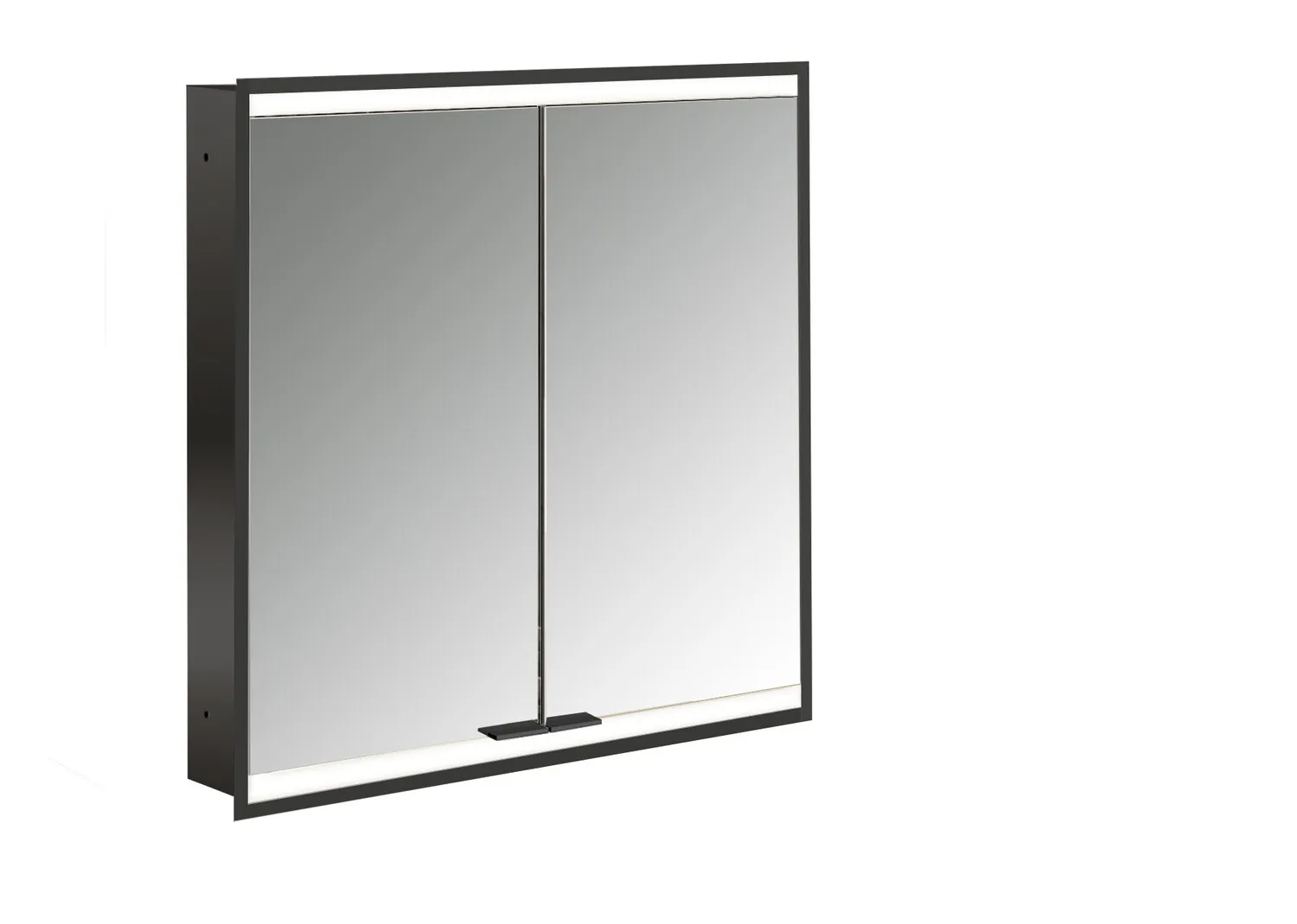 emco prime 2 emco asis PG2 Lichtspiegelschrank Prime 2 FaceliftUnterputz, 600 mm, 1-türig, IP 20, schwarzRückwand verspiegelt