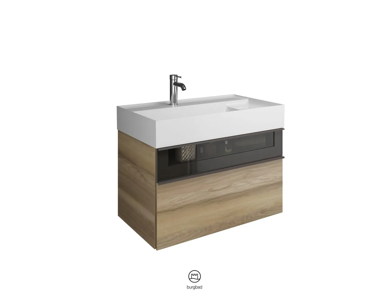 burgbad Yumo Mi-Waschtisch inkl. WTU SFKL082, Mineralguss, 470x815x610, PG1 burgbad Yumo Mi-Waschtisch inkl. WTU SFKL082, Mineralguss, 470x815x610, PG1