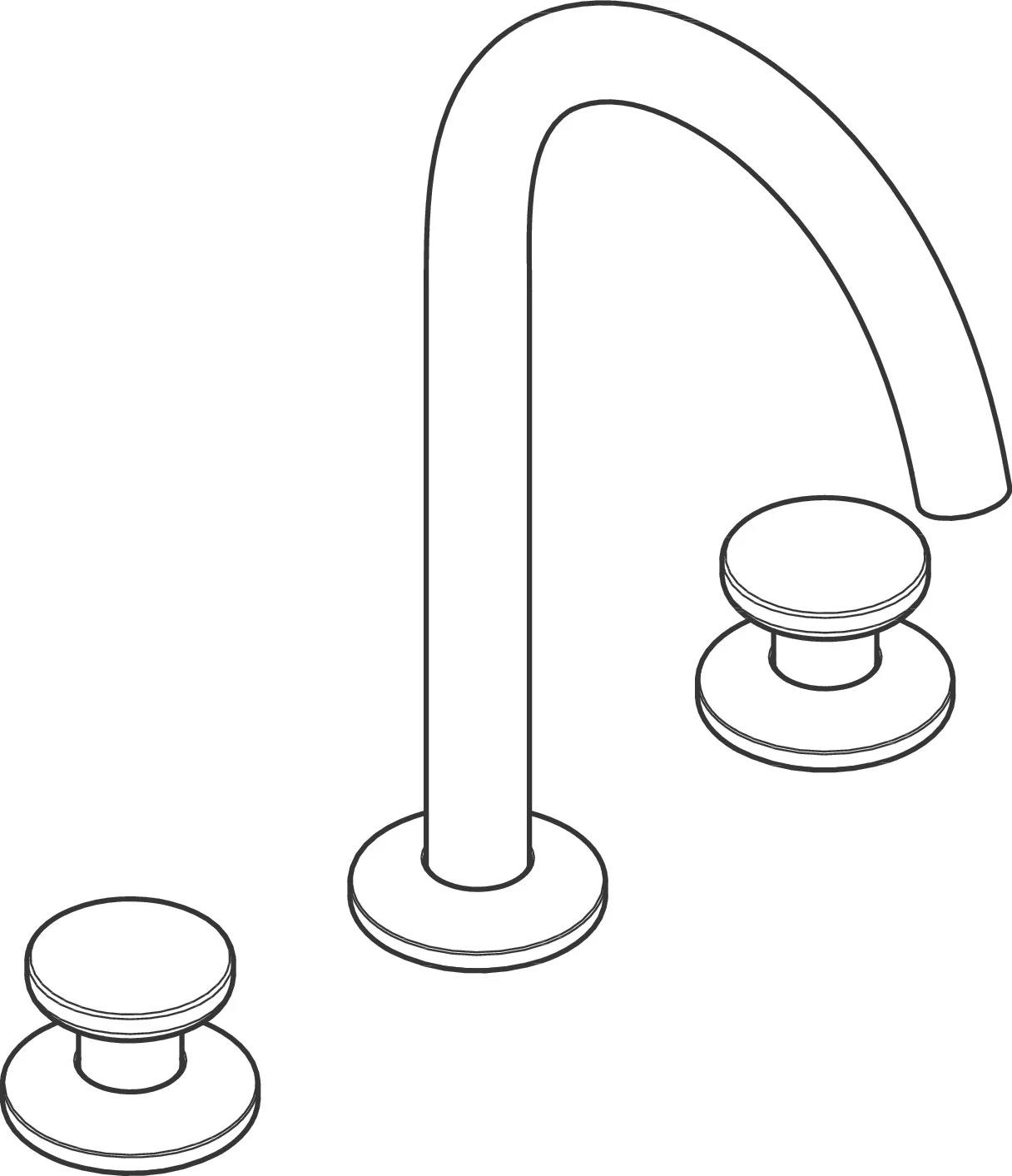 Hansgrohe AXOR One 3-Loch Waschtischarmatur Select 170 Chrom, Ausladung 140 mm, Auslaufhöhe 169 mm
