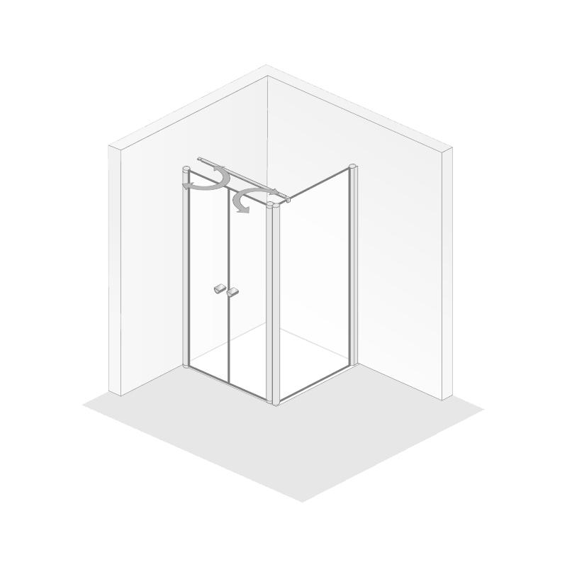 HSK teilgerahmte Pendeltür „Exklusiv 2.0“ für Seitenwand Glas Mattglas, Profile Alu Silber-matt, B: 800 mm H: 2000 mm HSK teilgerahmte Pendeltür „Exklusiv 2.0“ für Seitenwand Glas Mattglas, Profile Alu Silber-matt, B: 800 mm H: 2000 mm