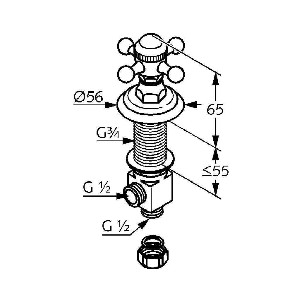 1926 Seitenventil Cold Standmontage chrom