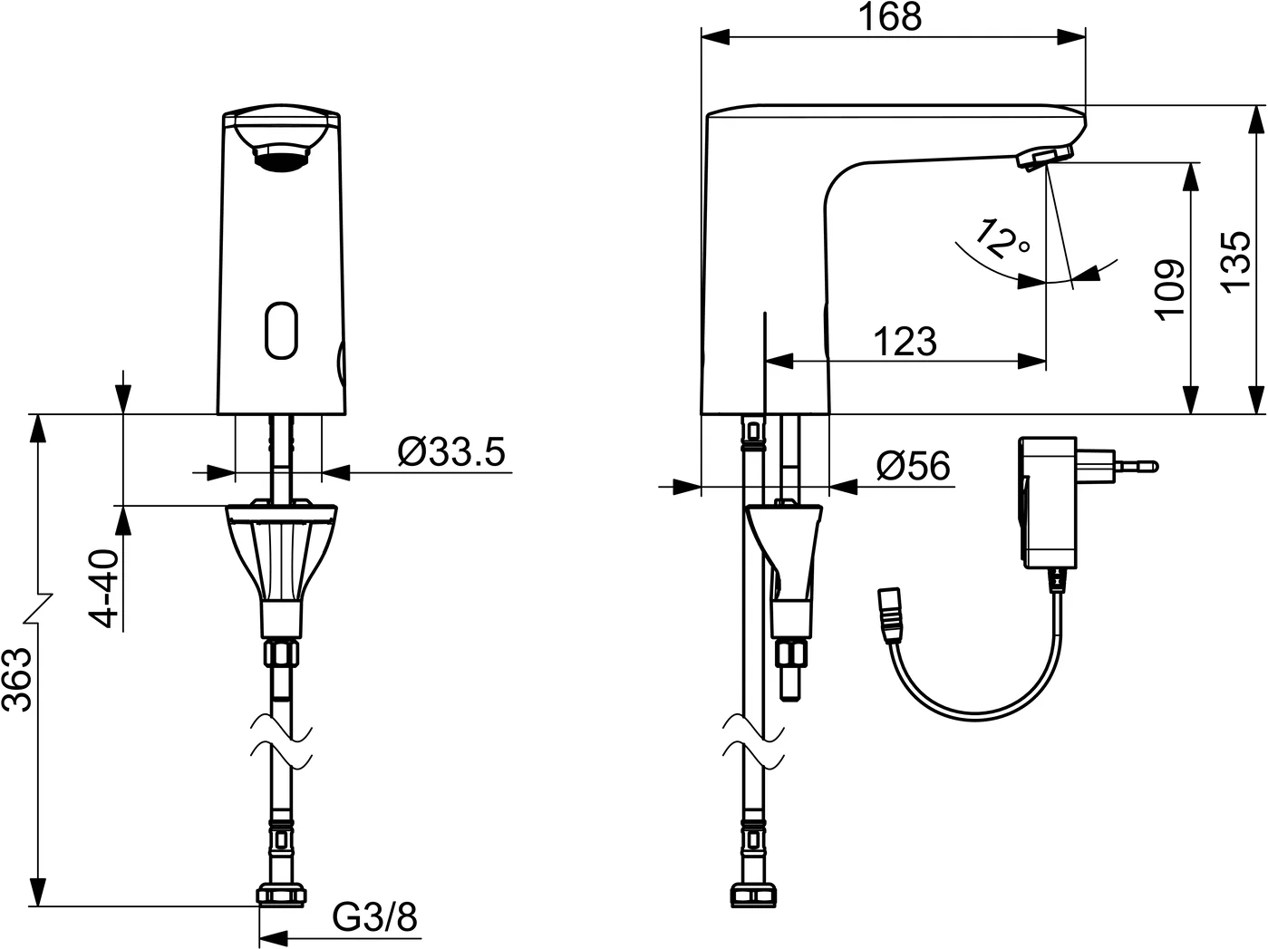 HansaELECTRA Waschtischarmatur, Standmontage, Bluetooth, Chrom