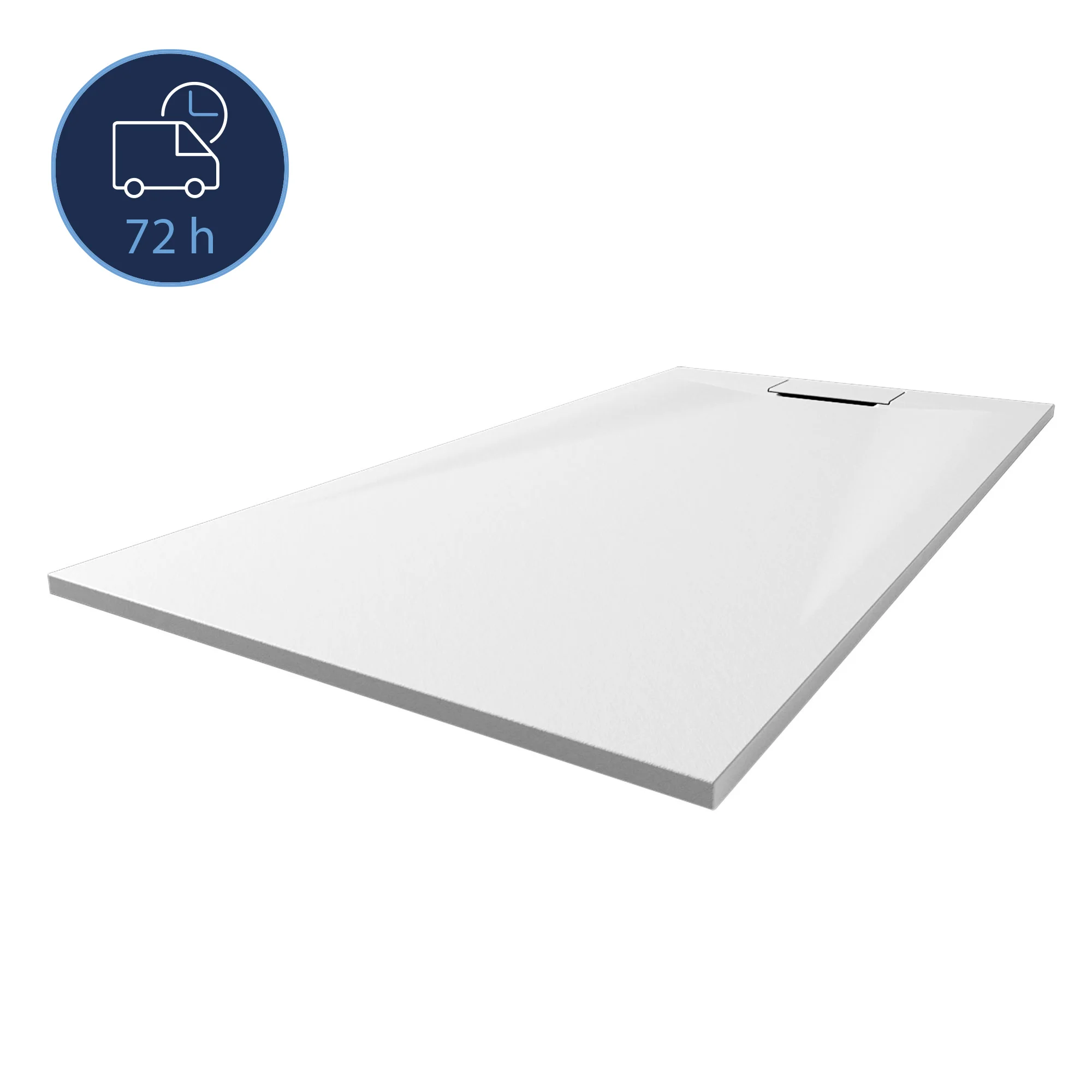 Breuer QUICK 72 Lite Line Steinoptik Duschwanne Weiß 900 mm × 1600 mm Höhe ca. 72 mm
