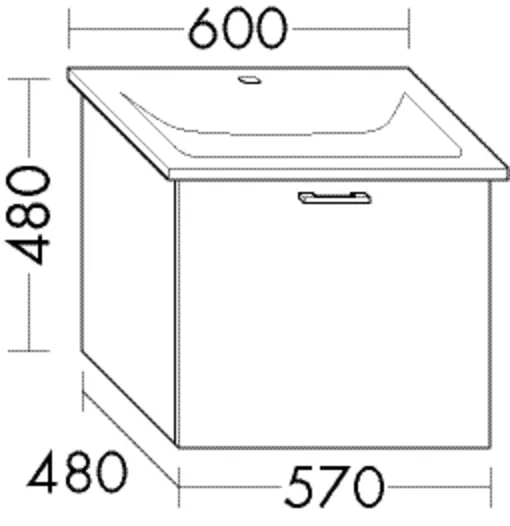 Waschtischunterschrank Sys30 von burgbad – 1 Auszug, 480 x 570 x 480 mm, Tiefe 350 mm Waschtischunterschrank Sys30 von burgbad – 1 Auszug, 480 x 570 x 480 mm, Tiefe 350 mm