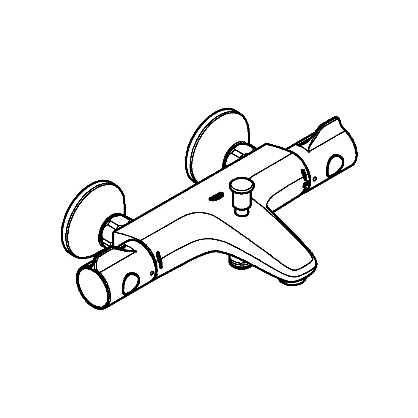 Grohe Grohtherm 800 Thermostat-Wannenbatterie Wandmontage ½ chrom Grohe Grohtherm 800 Thermostat-Wannenbatterie Wandmontage ½ chrom