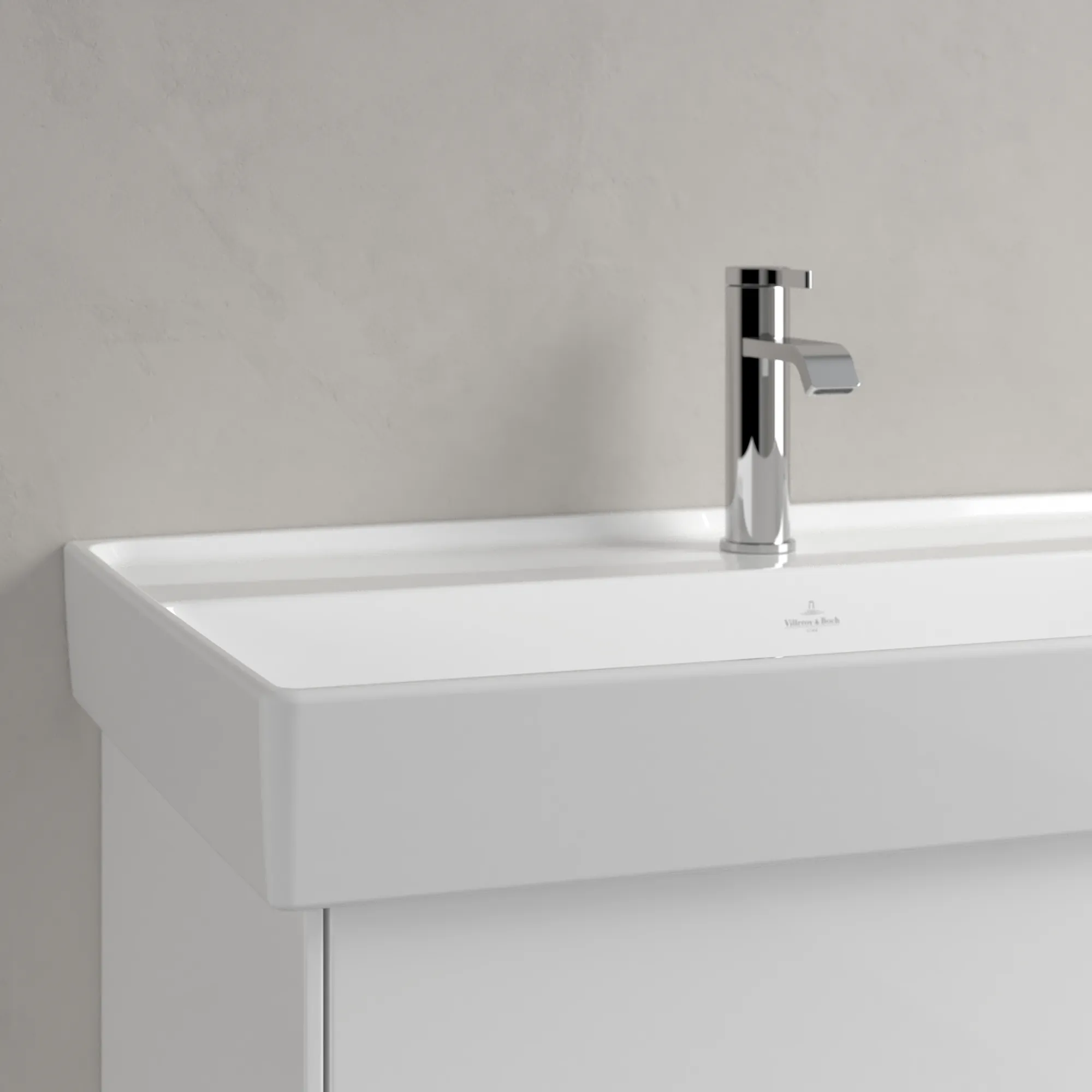 Villeroy & Boch Collaro Schrankwaschtisch, 800x465x160 mm, weiß Alpin CeramicPlus, TitanCeram, glänzend, 3-Loch-Armatur