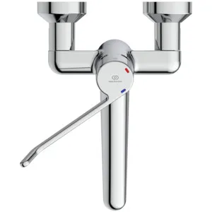 Wandwaschtisch-Sicherheitsarmatur Ceraplus, absperrbarer S-Anschluß, Hebel 180mm, Ausladung 200mm, Chrom Wandwaschtisch-Sicherheitsarmatur Ceraplus, absperrbarer S-Anschluß, Hebel 180mm, Ausladung 200mm, Chrom