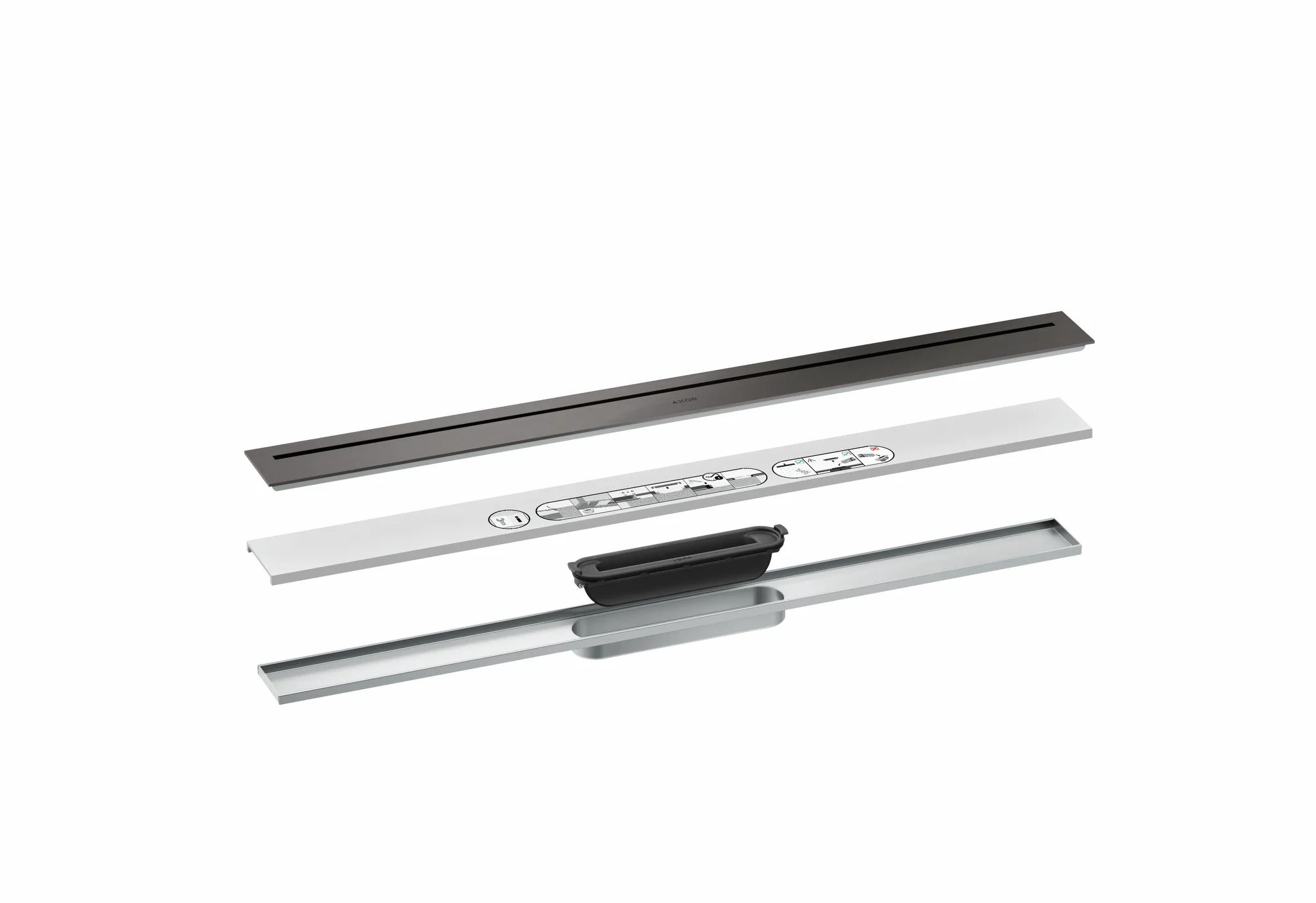 Hansgrohe AXOR Drain Fertigset Duschrinne 800mm Brushed Black Chrome Hansgrohe AXOR Drain Fertigset Duschrinne 800mm Brushed Black Chrome