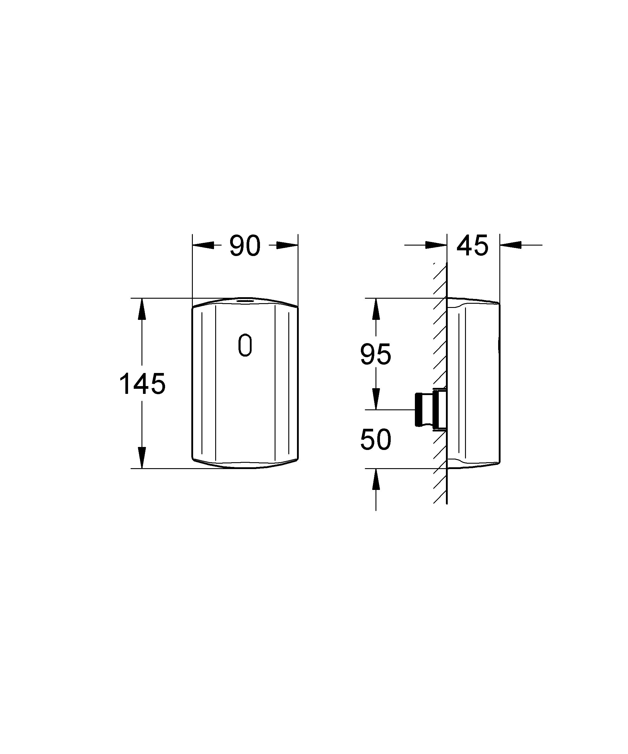 Umrüstelektronik Tectron 37751_1, Aufputz, für Urinal-Wandeinbauspüler 37 017 und DAL 509, 6 V Lithium-Batterie, Typ CR-P2, chrom